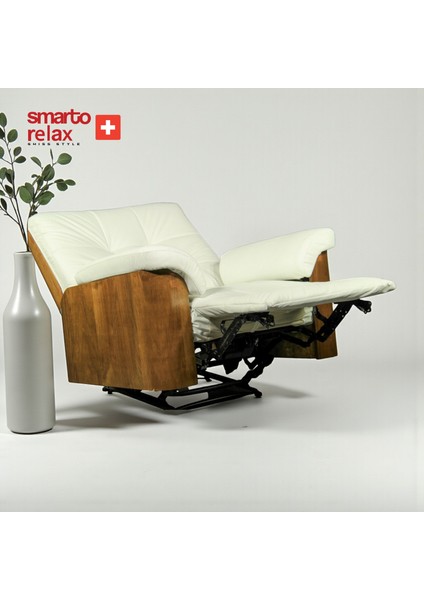 TV Koltuğu Berjer (Beyaz) – Basel Serisi, Elektrikli Kademeli Sırt Dayama, Ergonomik, Deri Döşeme, Kontrol Panelli, Dekoratif Tekli Koltuk indirimleri