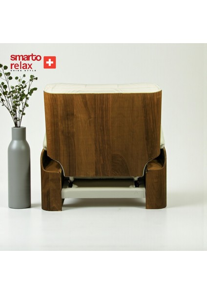 TV Koltuğu Berjer (Beyaz) – Basel Serisi, Elektrikli Kademeli Sırt Dayama, Ergonomik, Deri Döşeme, Kontrol Panelli, Dekoratif Tekli Koltuk