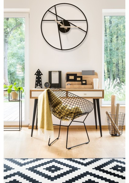 Dekoratif Siyah Sessiz Metal Duvar Saati 60X60CM modelleri