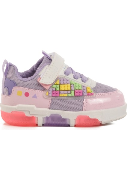 Mor Cırtlı Fileli Işıklı Erkek Çocuk Spor Ayakkabı Legos B modelleri