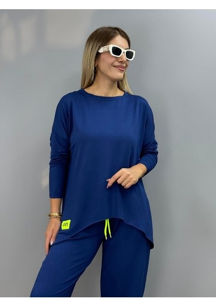 Kadın Iki Iplik Viskon Pamuk Kumaş Arma Detaylı Ikili Takım indirimleri