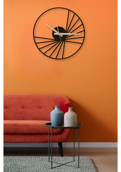 Dekoratif Siyah Sessiz Metal Duvar Saati 60X60CM fiyatları