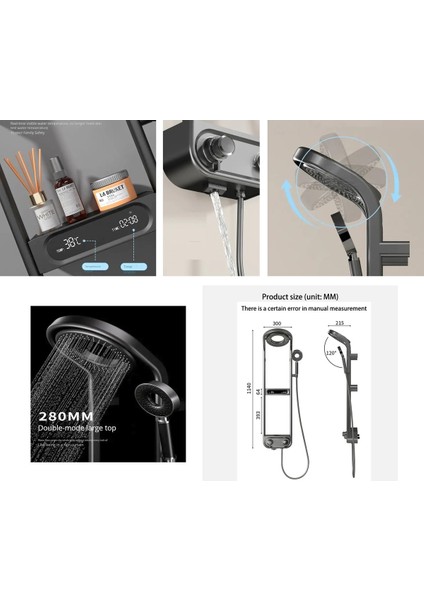 Dijital LED Ekran ve Termostatlı Robot Duş Seti Lüx Şelale Yağmur Duş Sistemi 7 Yıl Garantili Ithal fırsatları