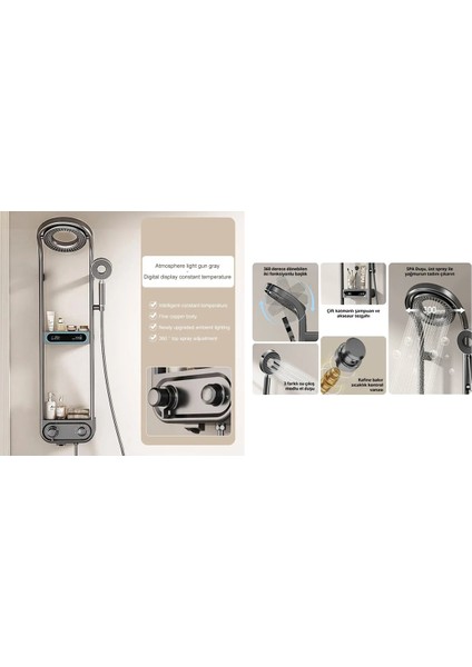 Dijital LED Ekran ve Termostatlı Robot Duş Seti Lüx Şelale Yağmur Duş Sistemi 7 Yıl Garantili Ithal indirimleri