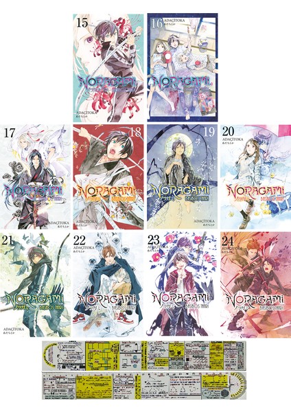 Noragami 15-16-17-18-19-20-21-22-23-24. Ciltler Manga Seti + Mat. Öğreten Cetvel