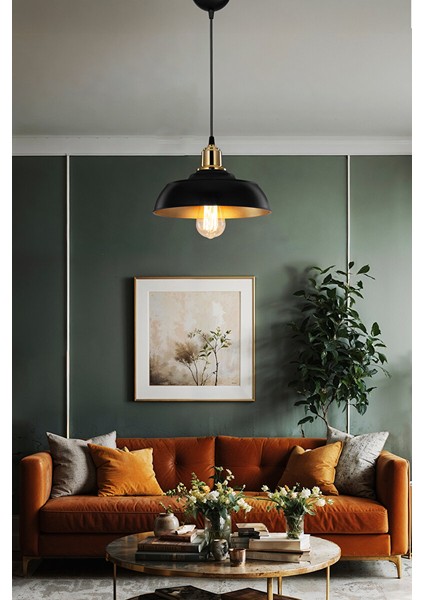 Duruaydınlatma Siyah/gold Sarkıt Avize Yatak Odası Salon Mutfak Hol Lamba