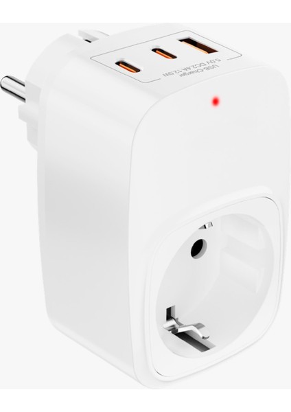 Çoklu Yüksek Voltaj Korumalı Duvar Prizi 2x Type-C 1x USB Çıkışlı Priz Grup Priz Çoğaltıcı fiyatları