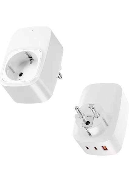 Çoklu Yüksek Voltaj Korumalı Duvar Prizi 2x Type-C 1x USB Çıkışlı Priz Grup Priz Çoğaltıcı modelleri