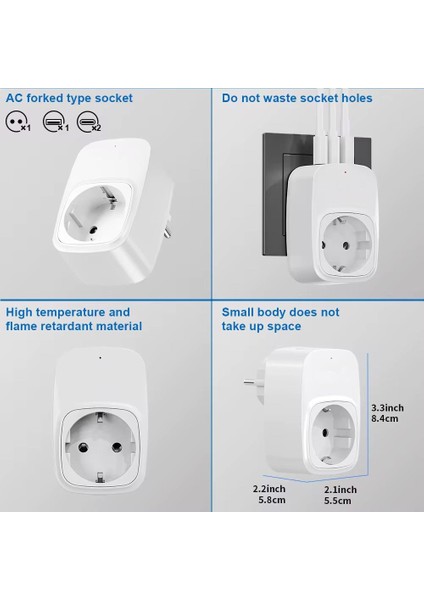 Çoklu Yüksek Voltaj Korumalı Duvar Prizi 2x Type-C 1x USB Çıkışlı Priz Grup Priz Çoğaltıcı indirimleri