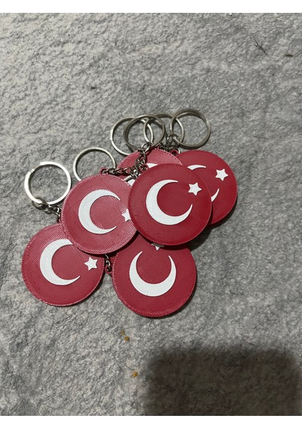 3D Tasarım Ay ve Yıldız Anahtarlık modelleri