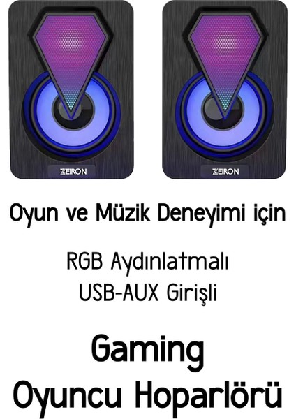 ZN-100U Sound 2.0 Multimedia 3W*2 Siyah USB Rgb Işıklı Gaming Speaker Hoparlör fırsatları