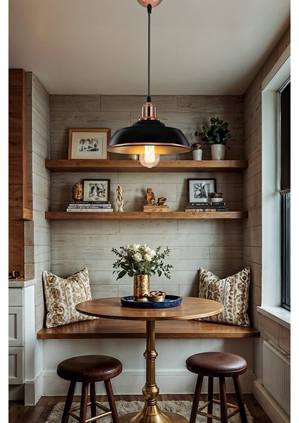 Duruaydınlatma Siyah/bakır Ekameli Sarkıt Avize Yatak Odası Salon Mutfak Hol Lamba