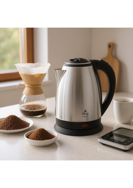 Paslanmaz Çelik Su Isıtıcı 1.8l 1500W, Güçlü ve Dayanıklı Kettle