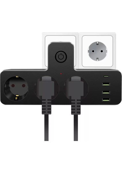 3'lü Termal Akım Korumalı Priz 3xusb 1xtype-C 20W Pd Giriş