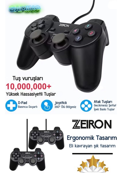 Gp3 USB Joystick Bilgisayar | Windows 7-10-11 Pc, Laptop, Ps3, Ps4 Gamepad Oyuncu Kolu modelleri