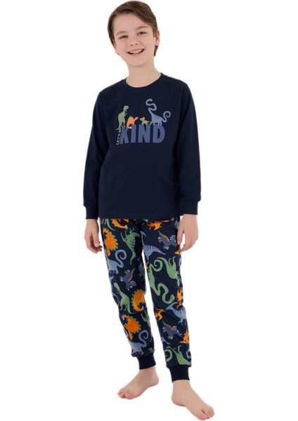 Erkek Çocuk Lacivert Pijama Takımı 3660-2