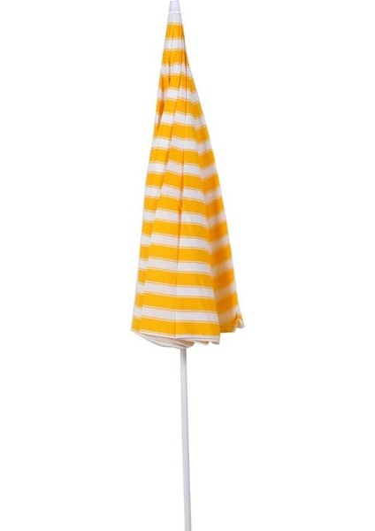 Plaj Şemsiyesi Sarı Beyaz 180 cm Çap 8 Telli Eğim Verilir Bidonsuz ve Rosie Hediye modelleri