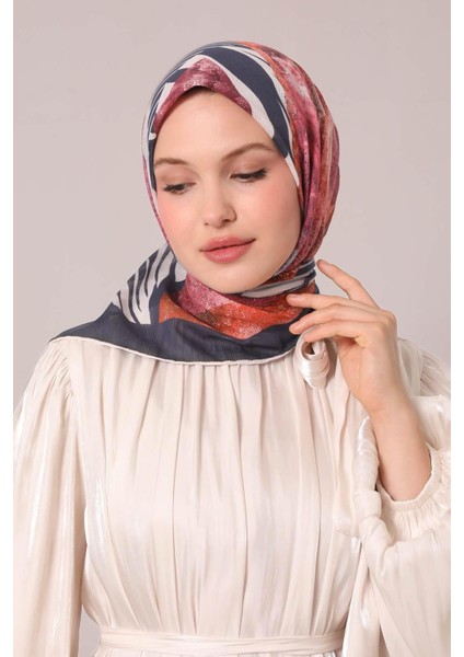 Lacivert Zebra Desen Pamuk Eşarp fiyatları