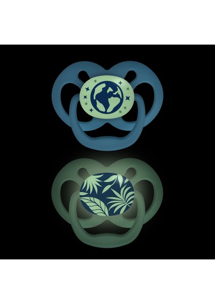 Dr. Brown’s™ Advantage™ Karanlıkta Parlayan Yalancı Emzik Mavi Doğa- 2. Evre modelleri