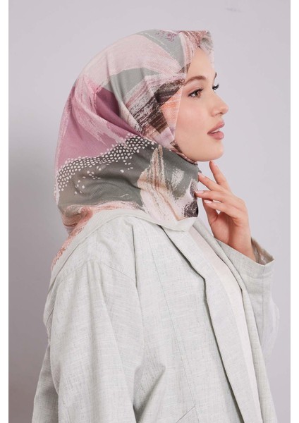 Mint Yeşili Fırça Desen Pamuk Eşarp modelleri