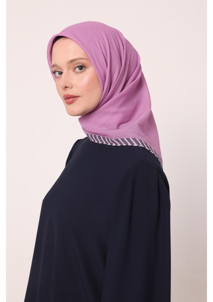 Lila Çizgili Pamuk Eşarp fiyatları