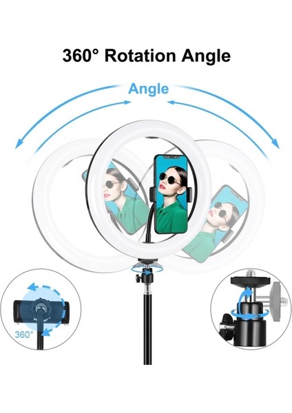 Makyaj, Vlog ve Influencer Çekimleri Için LED Ring Işık Tripodlu - 3 Farklı Işık Modu indirimleri