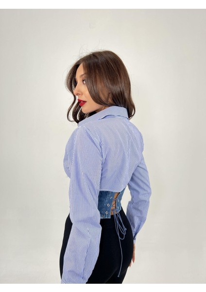 6963 Gömlek-Mavi Beyaz Çizgili indirimleri