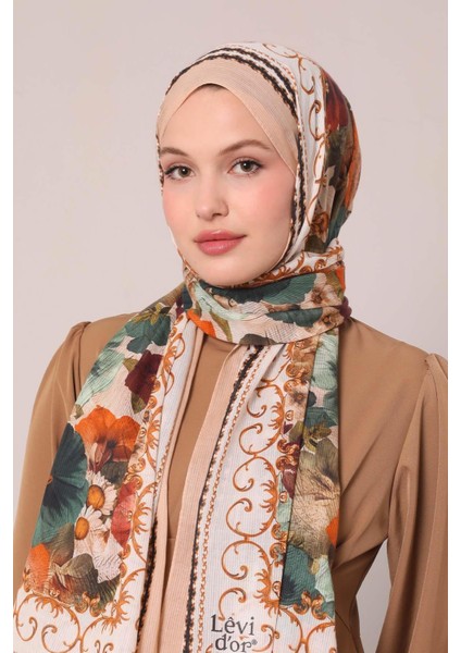 Somon Varak Desen Pamuk Şal