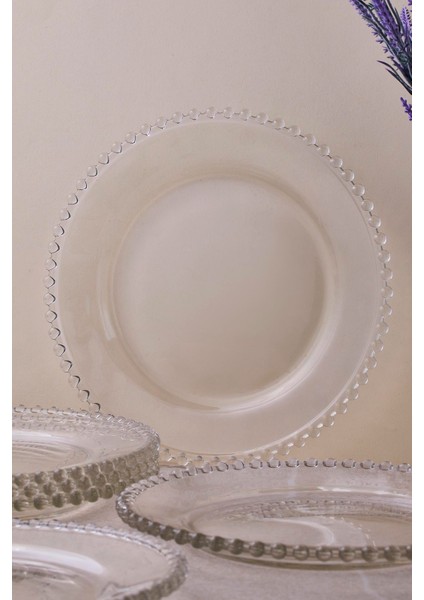 Boncukbağı 6'lı 20 cm Cam Pasta Tabağı fiyatları