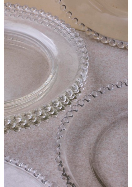 Boncukbağı 6'lı 20 cm Cam Pasta Tabağı modelleri