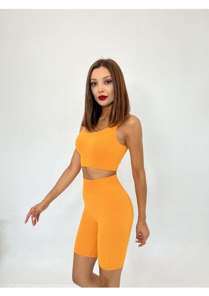 2500 Sporcu Şort Tayt-Turuncu