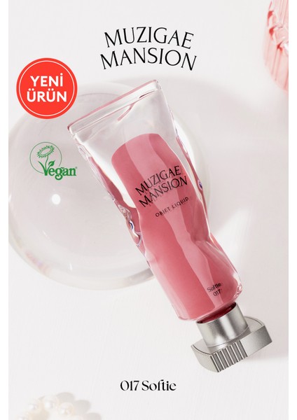 Gül Özlü, Kadife Bitiş Sunan, Nemlendirici ve Kalıcı Tint MUZIGAE MANSION Objet Liquid 017 Softie