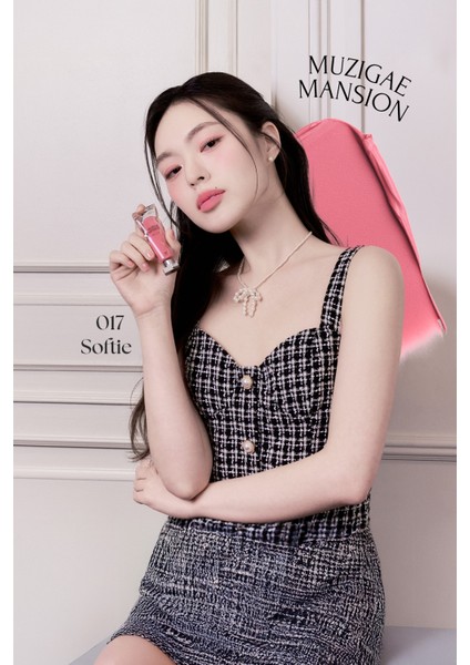Gül Özlü, Kadife Bitiş Sunan, Nemlendirici ve Kalıcı Tint MUZIGAE MANSION Objet Liquid 017 Softie