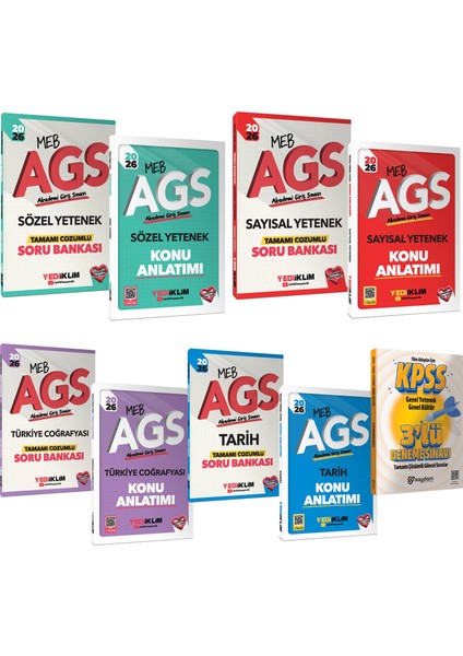 2026 Meb Ags Sözel-Sayısal Yetenek-Tarih-Türkiye Coğrafyası Konu Anlatımı ve Çözümlü Soru Bankası
