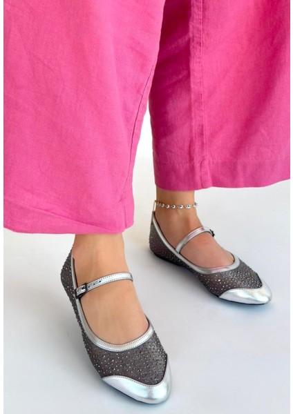 Toyan Gümüş Cilt Babet Ayakkabı modelleri
