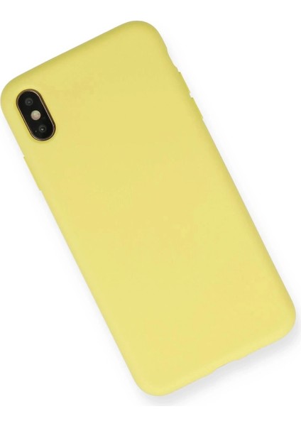 Newface iPhone Xs Max Kılıf Nano Içi Kadife Silikon - Mat Sarı fiyatları