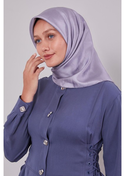 Gümüş L Desen Monogram Ipek Eşarp