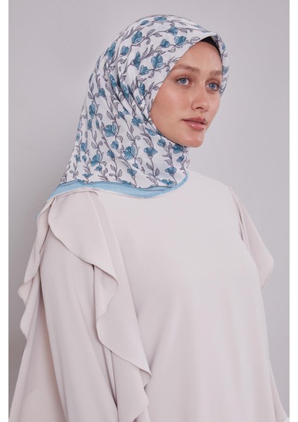 Turkuaz Sarmaşık Desen Soft Eşarp