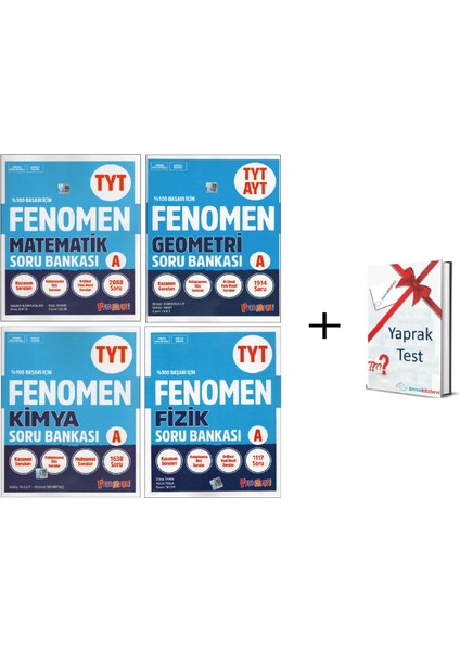 Fenomen Tyt Matematik + Geometri Tyt - Ayt + Fizik + Kimya Soru Bankası + Hediye (4 Kitap)