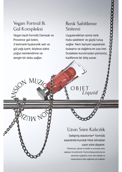 Gül Özlü, Kadife Bitiş Sunan, Nemlendirici ve Kalıcı Tint MUZIGAE MANSION Objet Liquid 015 Pride modelleri