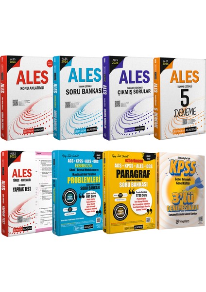 2026 Ales Konu Anlatımı-Soru Bankası-Yaprak Test-5 Deneme-Çıkmış Sorular-Paragraf-Akıl Yürütme