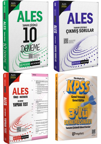 2026 Ales Türkçe-Matematik Çek Kopart Yaprak Test-Çözümlü 10 Deneme-Çözümlü Çıkmış Sorular