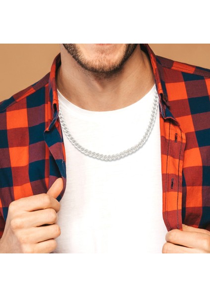 925 Ayar Gümüş 3mm Erkek Gurmet Zincir Kolye Kararma Yapmaz