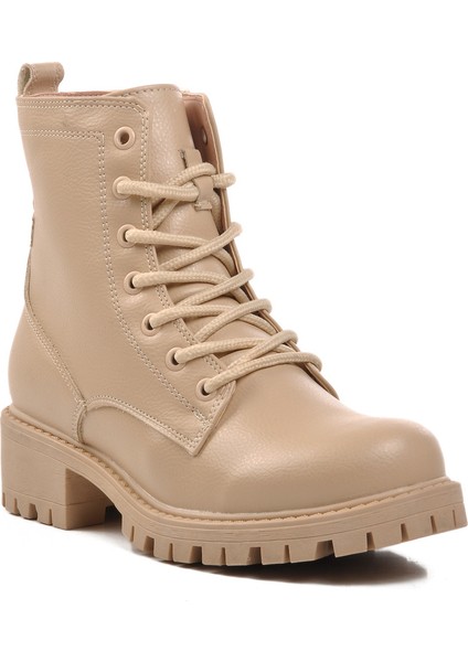 Bej Fermuarlı Kadın Bot 23008 Z
