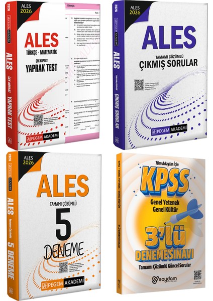 2026 Ales Türkçe-Matematik Çek Kopart Yaprak Test-Tamamı Çözümlü 5 Deneme-Çözümlü Çıkmış Sorular