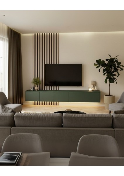Parla Tv Ünitesi & Sehpası (Yeşil)