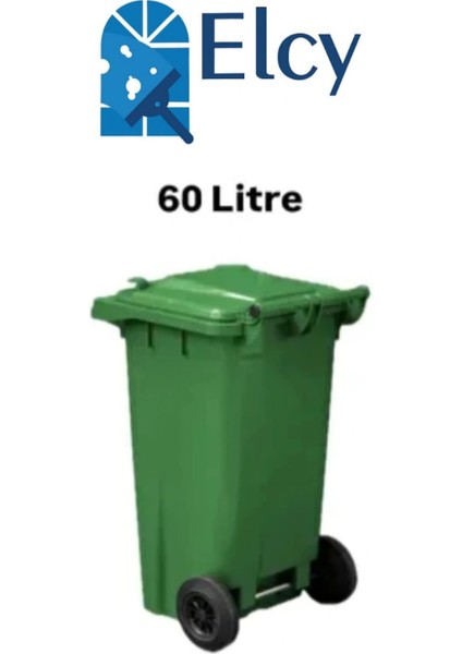60 Lt Plastik Çöp Konteyneri Yeşil -Isıya Karşı Dayanıklı