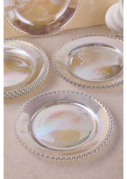 Boncukbağı Luster 6'lı 20 cm Cam Pasta Tabağı fırsatları