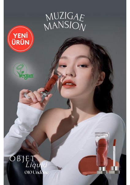 Gül Özlü, Yumuşak Dokulu, Nemlendirici ve Kalıcı Tint Muzıgae Mansıon Objet Liquid (010 Undone)