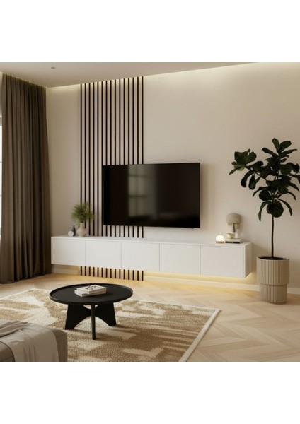 Parla Tv Ünitesi & Sehpası (Beyaz)
